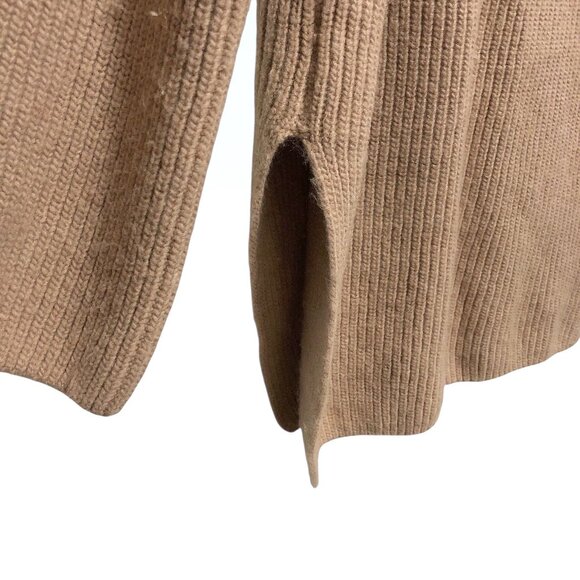 H&M Tan Ribbed Long Sleeve High Collar Knit Sweater M - Picture 6 of 7